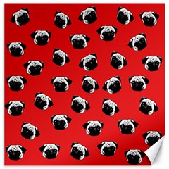 Pug Dog Pattern Canvas 12  X 12   by Valentinaart