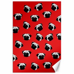 Pug Dog Pattern Canvas 20  X 30   by Valentinaart