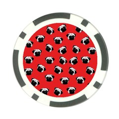 Pug Dog Pattern Poker Chip Card Guard (10 Pack) by Valentinaart