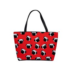 Pug Dog Pattern Shoulder Handbags by Valentinaart