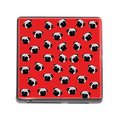 Pug Dog Pattern Memory Card Reader (square) by Valentinaart