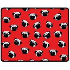 Pug Dog Pattern Double Sided Fleece Blanket (medium)  by Valentinaart