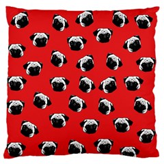 Pug Dog Pattern Large Flano Cushion Case (one Side) by Valentinaart