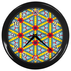 Stars Pattern        Wall Clock (black) by LalyLauraFLM