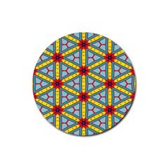 Stars Pattern        Rubber Coaster (round) by LalyLauraFLM