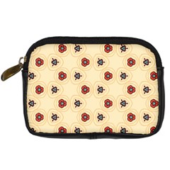 Orange Flowers Pattern    Digital Camera Leather Case by LalyLauraFLM