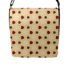 Orange Flowers Pattern         Flap Closure Messenger Bag (l) by LalyLauraFLM