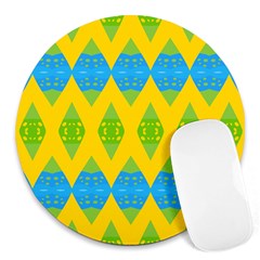 Rhombus Pattern           Round Mousepad by LalyLauraFLM