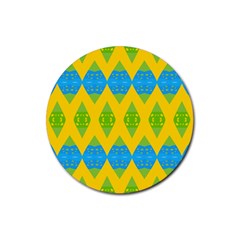 Rhombus Pattern           Rubber Coaster (round) by LalyLauraFLM