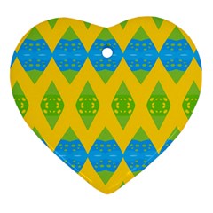 Rhombus Pattern           Ornament (heart) by LalyLauraFLM