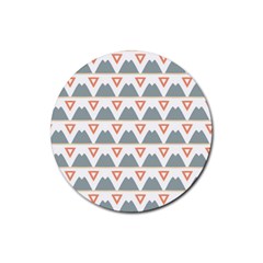 Triangles And Other Shapes           Rubber Round Coaster (4 Pack) by LalyLauraFLM