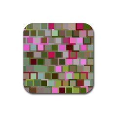 Color Square Tiles Random Effect Rubber Coaster (square)  by Nexatart