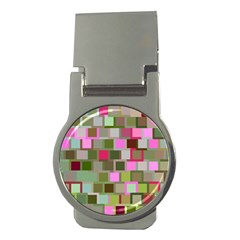 Color Square Tiles Random Effect Money Clips (round)  by Nexatart