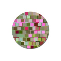 Color Square Tiles Random Effect Magnet 3  (round) by Nexatart