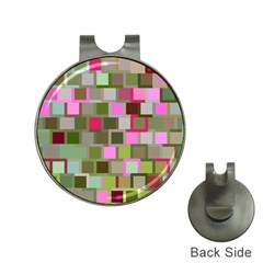 Color Square Tiles Random Effect Hat Clips With Golf Markers by Nexatart