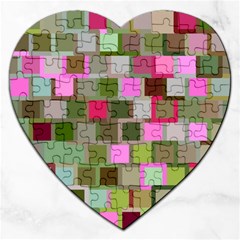 Color Square Tiles Random Effect Jigsaw Puzzle (heart) by Nexatart