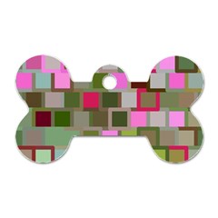 Color Square Tiles Random Effect Dog Tag Bone (two Sides) by Nexatart