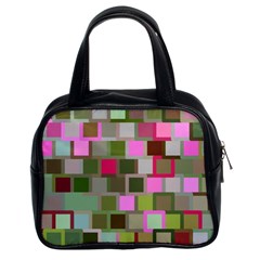 Color Square Tiles Random Effect Classic Handbags (2 Sides) by Nexatart