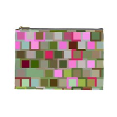 Color Square Tiles Random Effect Cosmetic Bag (large)  by Nexatart