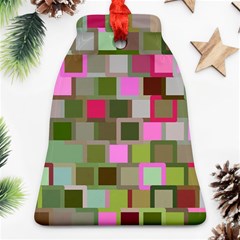 Color Square Tiles Random Effect Ornament (bell) by Nexatart