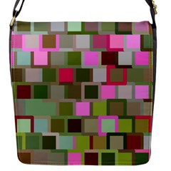 Color Square Tiles Random Effect Flap Messenger Bag (s) by Nexatart