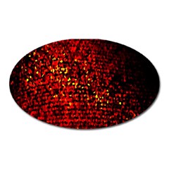 Red Particles Background Oval Magnet by Nexatart