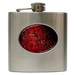 Red Particles Background Hip Flask (6 Oz) by Nexatart