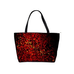 Red Particles Background Shoulder Handbags by Nexatart