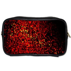 Red Particles Background Toiletries Bags by Nexatart