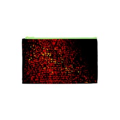 Red Particles Background Cosmetic Bag (xs) by Nexatart