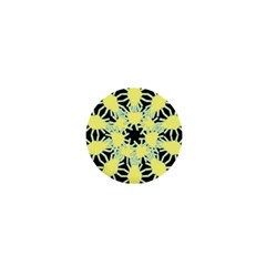 Yellow Snowflake Icon Graphic On Black Background 1  Mini Buttons by Nexatart