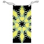 Yellow Snowflake Icon Graphic On Black Background Jewelry Bag Back