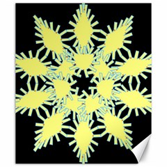 Yellow Snowflake Icon Graphic On Black Background Canvas 20  X 24   by Nexatart