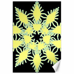 Yellow Snowflake Icon Graphic On Black Background Canvas 20  X 30   by Nexatart