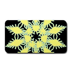 Yellow Snowflake Icon Graphic On Black Background Medium Bar Mats by Nexatart