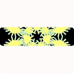 Yellow Snowflake Icon Graphic On Black Background Large Bar Mats by Nexatart