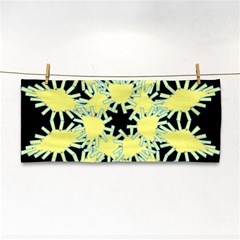 Yellow Snowflake Icon Graphic On Black Background Cosmetic Storage Cases by Nexatart