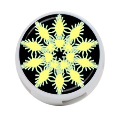 Yellow Snowflake Icon Graphic On Black Background 4-port Usb Hub (two Sides)  by Nexatart