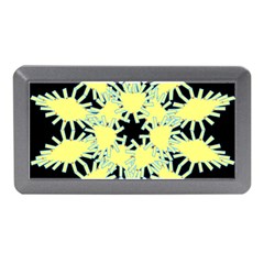 Yellow Snowflake Icon Graphic On Black Background Memory Card Reader (mini) by Nexatart