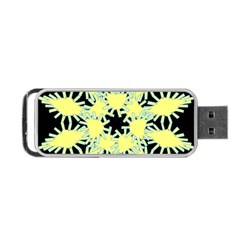 Yellow Snowflake Icon Graphic On Black Background Portable Usb Flash (two Sides) by Nexatart