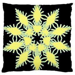 Yellow Snowflake Icon Graphic On Black Background Standard Flano Cushion Case (one Side) by Nexatart