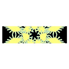 Yellow Snowflake Icon Graphic On Black Background Satin Scarf (oblong) by Nexatart