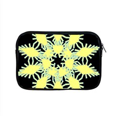 Yellow Snowflake Icon Graphic On Black Background Apple Macbook Pro 15  Zipper Case by Nexatart