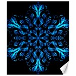 Blue Snowflake On Black Background Canvas 8  x 10  8.15 x9.66  Canvas - 1