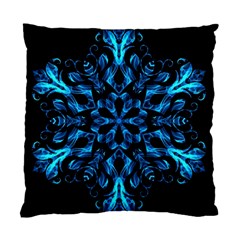 Blue Snowflake On Black Background Standard Cushion Case (one Side) by Nexatart