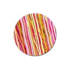 Color Ribbons Background Wallpaper Magnet 3  (round) by Nexatart