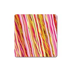 Color Ribbons Background Wallpaper Square Magnet by Nexatart