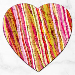 Color Ribbons Background Wallpaper Jigsaw Puzzle (heart) by Nexatart