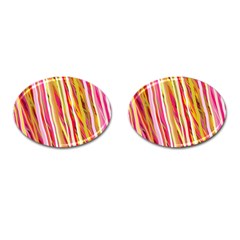 Color Ribbons Background Wallpaper Cufflinks (oval) by Nexatart