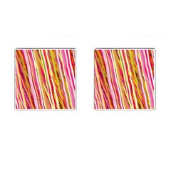 Color Ribbons Background Wallpaper Cufflinks (square) by Nexatart